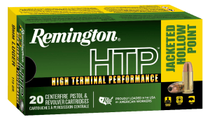 Remington Ammunition 28288 HTP 9mm Luger 115 gr Jacket Hollow Point 20rd Box