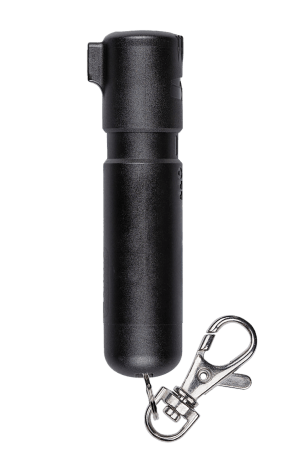 Sabre MDBK02 Mighty Discreet Pepper Spray Capsaicin UV Dye Effective Distance 12 ft .20 oz Black Includes Key Ring Includes Snap Clip