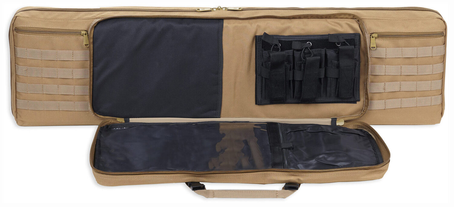 Bulldog BDT3536T BDT Tactical Single 36" Tan Nylon 3 Accessory Pockets Deluxe Padded Backstraps Lockable Zippers Padded Internal Divider - Image 2