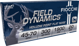 Fiocchi 4570B Field Dynamics 45-70Gov 300gr Hollow Point Flat Nose 20rd Box