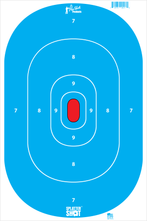 Pro-Shot SILHINTPBLUE SplatterShot Silhouette Hanging Tagboard 12" x 18" Hi-Vis Blue Impact Enhancement White 8 Per Pkg