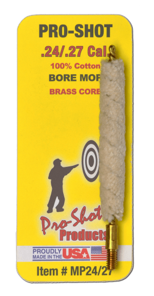 Pro-Shot MP2427 Bore Mop .24 - .27 Cal Rifle #8-32 Thread Brass Core