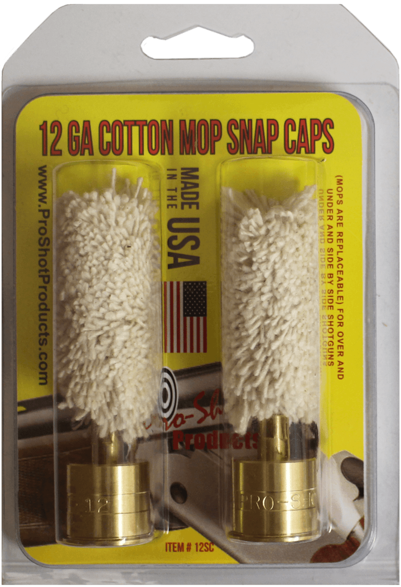 Pro-Shot 12SC Snap Caps 12 Gauge Shotgun #5/16-27 Thread Brass/Cotton Mop 2 Pack