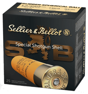 Sellier & Bellot SB12RBB Shotgun  12 Gauge 2.75" 2 Rubber Spherical Ball 25 Bx