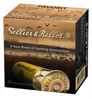 Sellier & Bellot SB20BSA Hunting 20 Gauge 2.75" 12 Pellets 1 oz 2 Shot 25 Bx