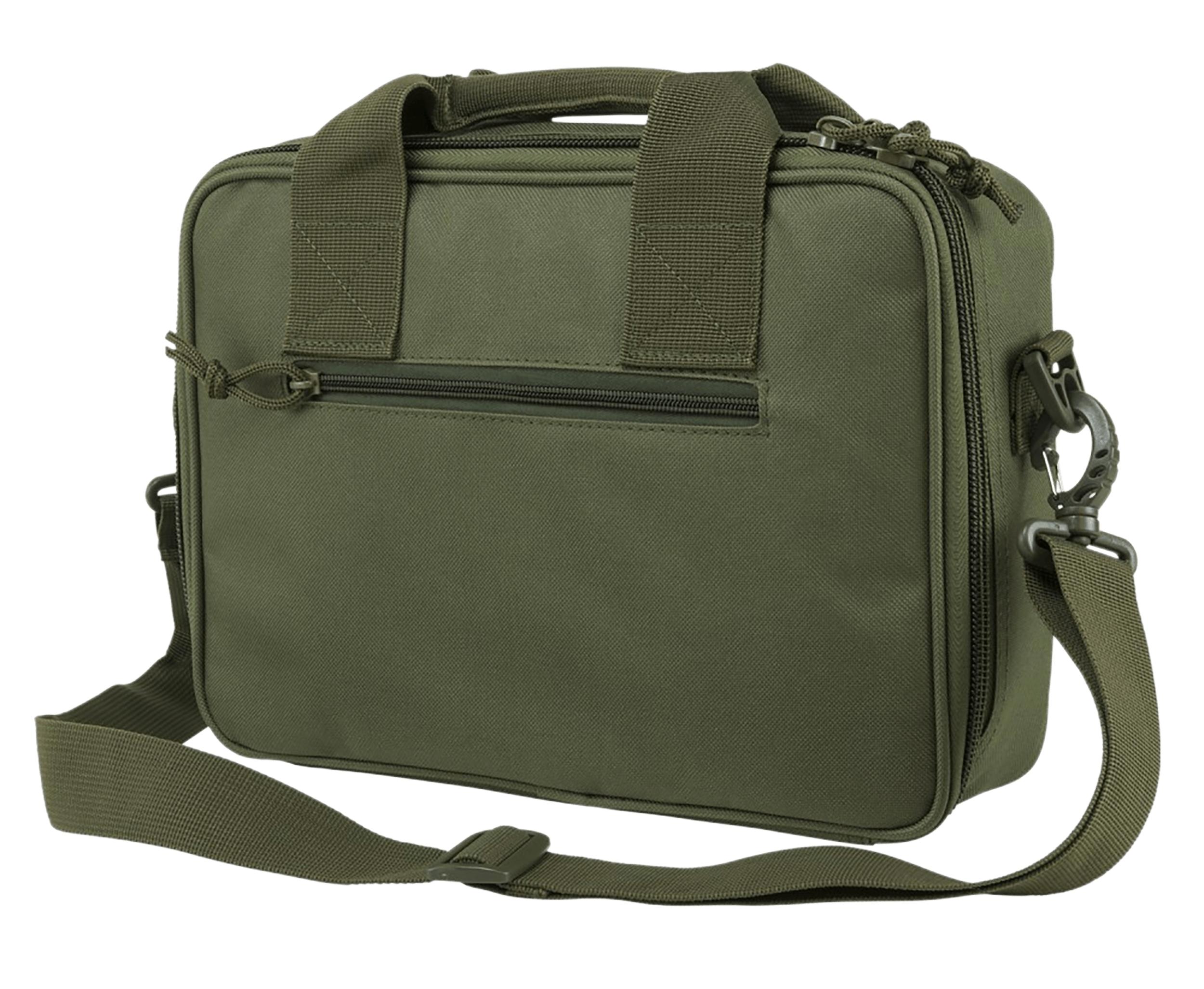 NcStar CPDX2971G VISM Double Pistol Range Bag w/Mag Pouches Heavy Duty Lockable Zippers For Compliance Padded Carry Handle Adjustable Shoulder Strap Green