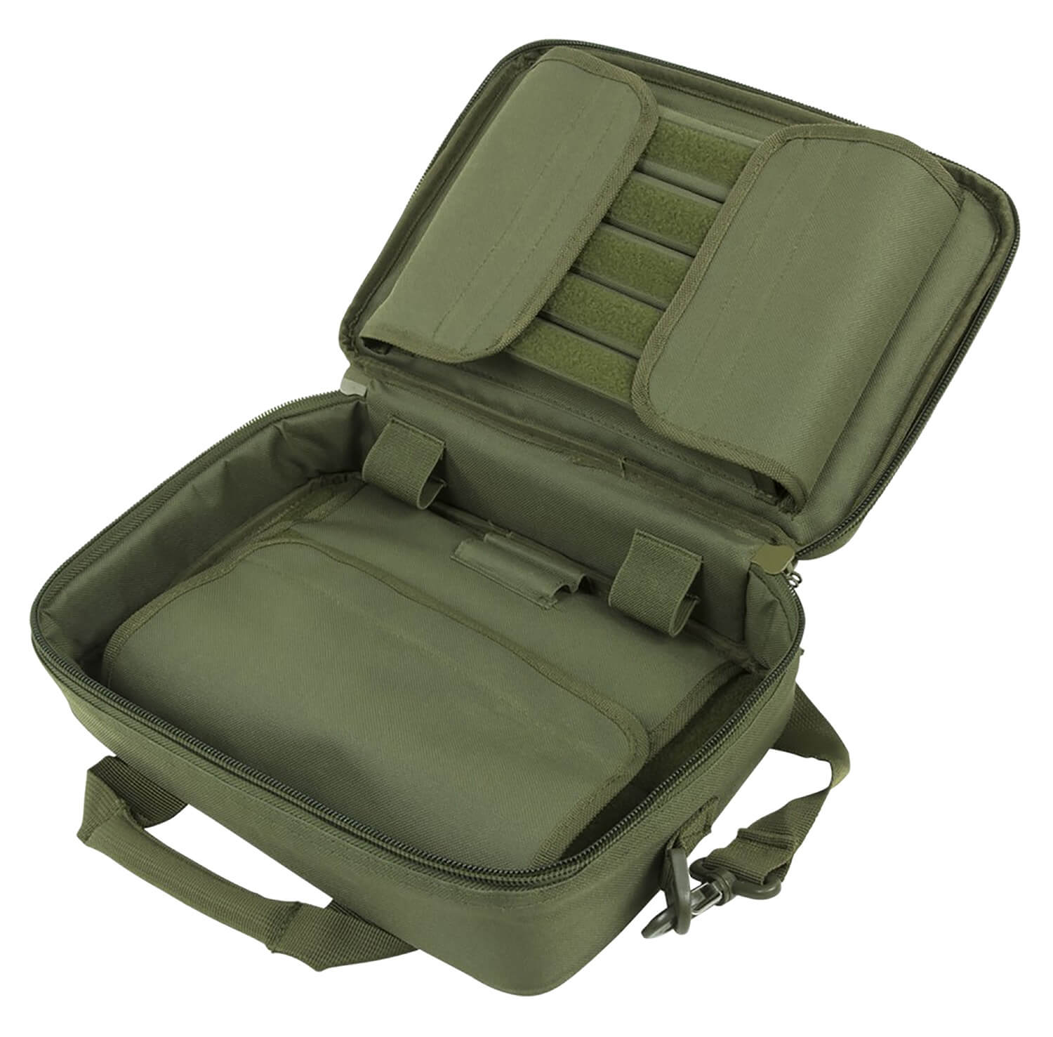 NcStar CPDX2971G VISM Double Pistol Range Bag w/Mag Pouches Heavy Duty Lockable Zippers For Compliance Padded Carry Handle Adjustable Shoulder Strap Green - Image 3