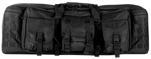 NcStar CVDC2946B42 VISM Double Carbine Case Heavy Duty PVC Nylon w/Padded Center Divider Lockable Zippers Exterior Pockets