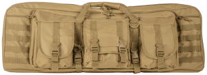 NcStar CVDC2946T36 VISM Double Carbine Case Tan PVC Nylon w/ Foam Padding Lockable Zippers Pockets & MOLLE Webbing