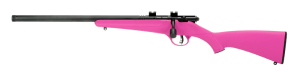 Savage Arms 13842 Rascal FLV-SR 22 LR Caliber with 1rd Capacity 16.12" Threaded Barrel Matte Blued Metal Finish & Pink Synthetic Stock Left Hand (Youth)