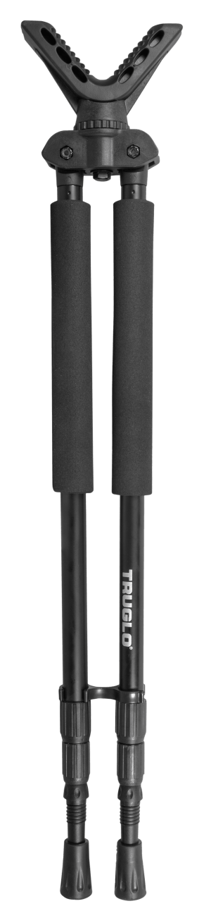 TruGlo TG8920XB Solid-Shot  Bipod 21-40" Collapsible Black Aluminum  Rubberized V-Brace  Twist Lock Adjustable Legs  Includes Carry Case w/Shoulder Strap