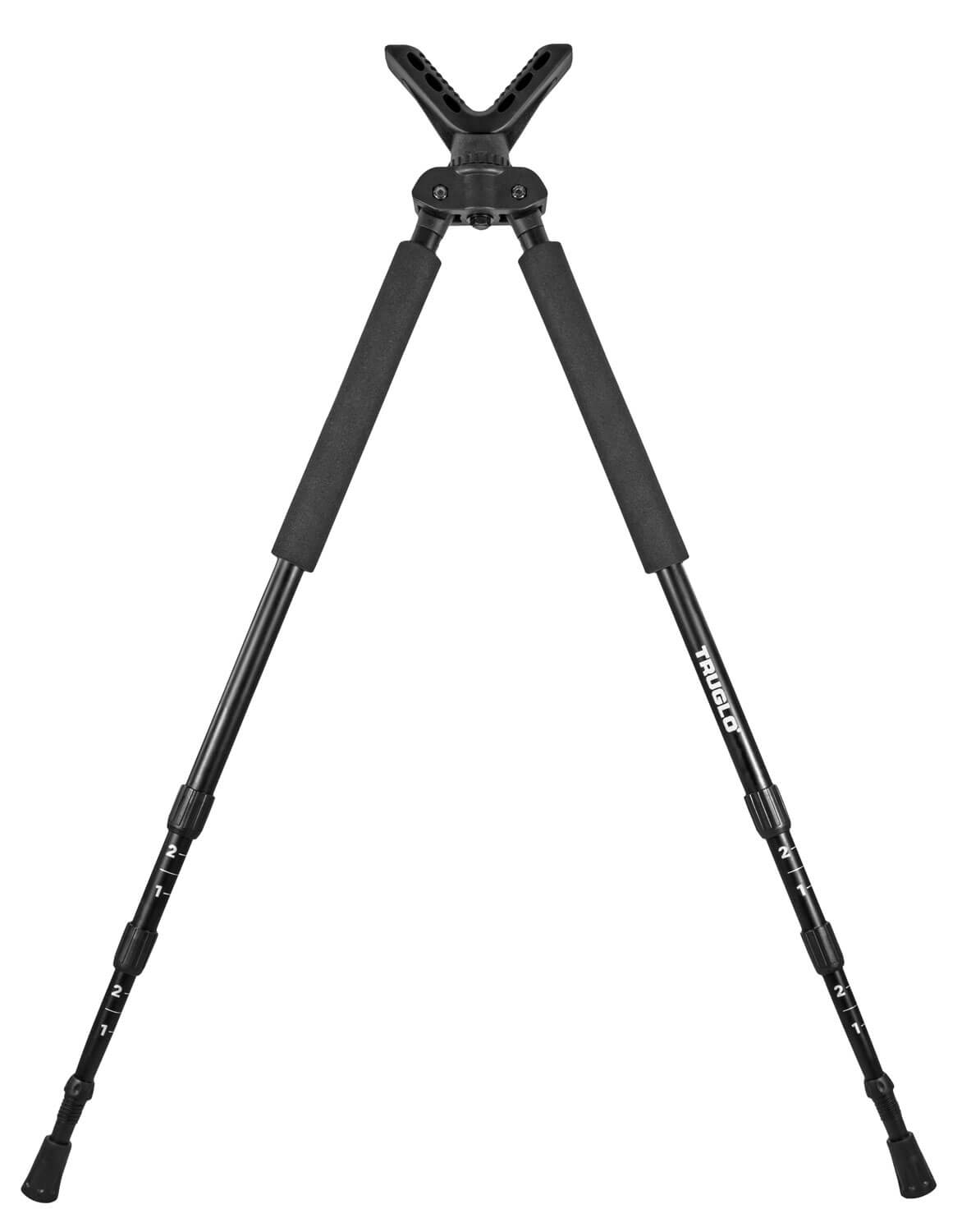 TruGlo TG8920XB Solid-Shot Bipod 21-40" Collapsible Black Aluminum Rubberized V-Brace Twist Lock Adjustable Legs Includes Carry Case w/Shoulder Strap - Image 2