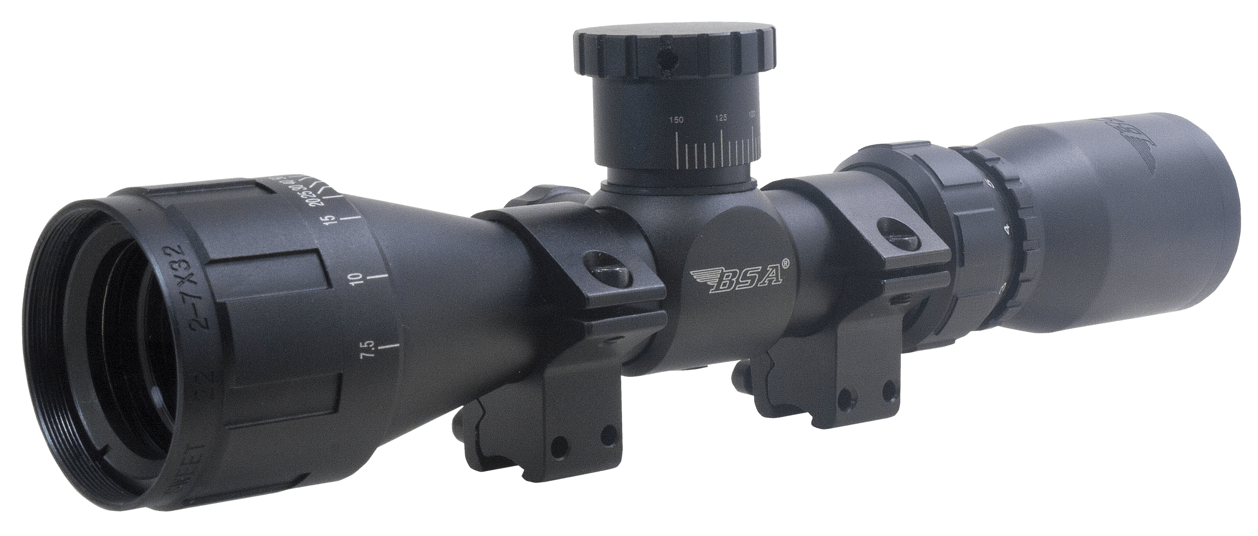 BSA 2227X32AOC Sweet Compact Black Matte 2-7x 32mm AO 1" Tube 30/30 Reticle