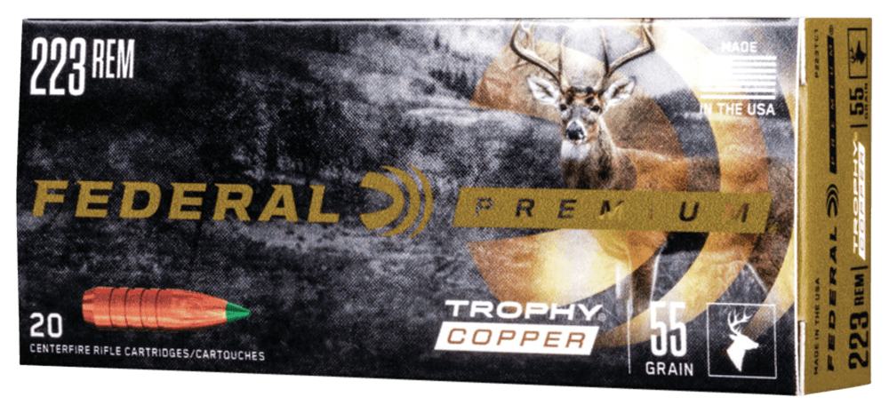 Federal P223TC1 Premium 223Rem 55gr Trophy Copper 20rd Box