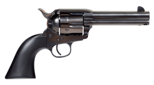 Taylors & Company 555161 Devil Anse 45 Colt (LC) Caliber with 4.75" Blued Finish Barrel 6rd Capacity Blued Finish Cylinder Color Case Hardened Finish Steel Frame & Matte Black Wood Grip