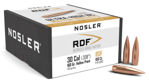 Nosler 53182 RDF Match 30 Cal .308 168 gr Hollow Point Boat Tail/ 100rd Box