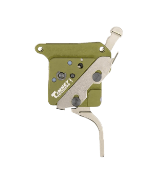 Timney Triggers 51716V2 Elite Hunter Straight Trigger with 3 lbs Draw Weight & Green/Nickel Finish for Remington 700 Right