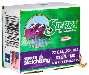 Sierra 7160C Tipped MatchKing  .22 Cal .224 60 gr Tipped MatchKing/ 500rd Box