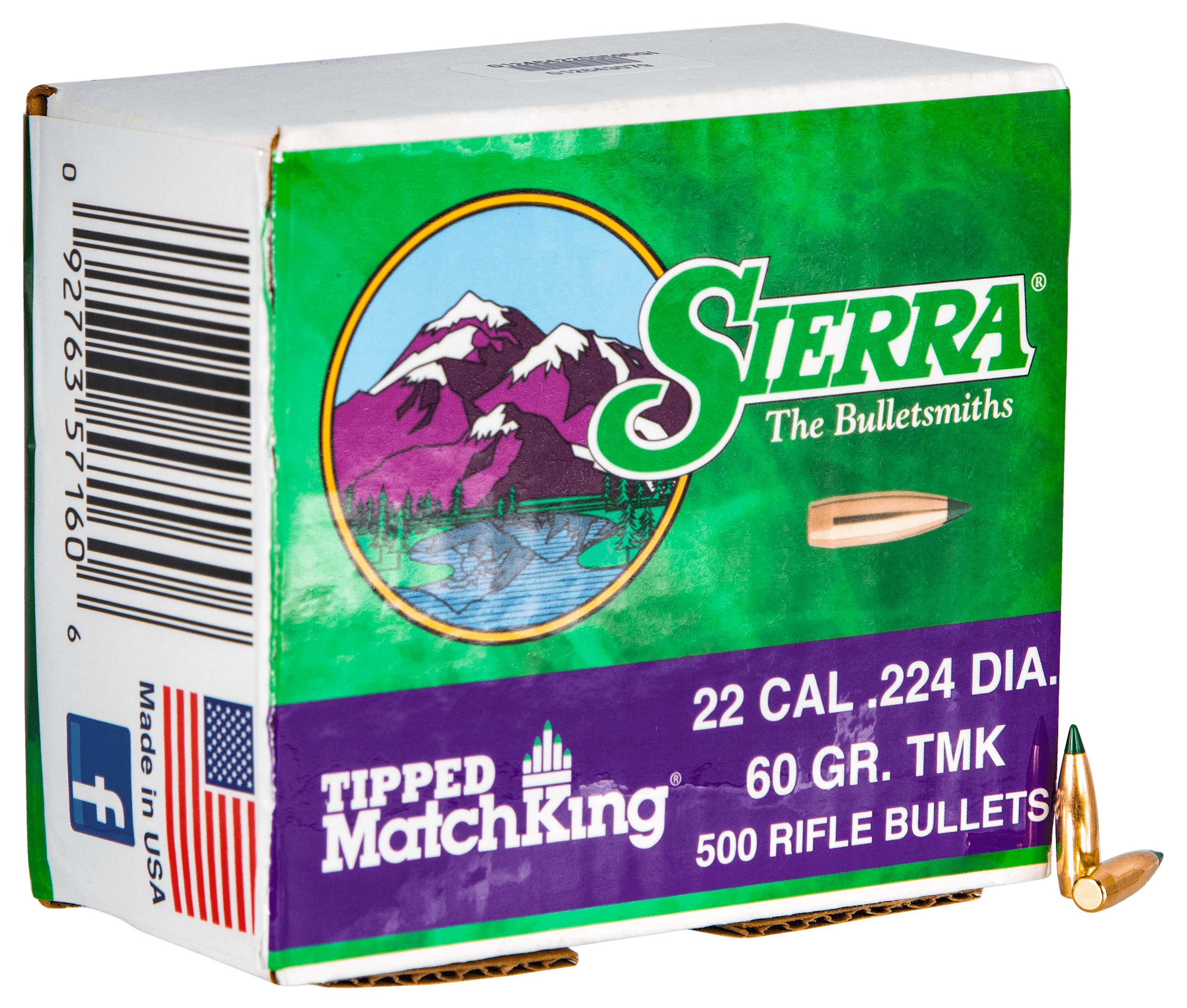 Sierra 7160C Tipped MatchKing .22 Cal .224 60 gr Tipped MatchKing/ 500rd Box