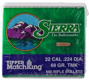 Sierra 7169C Tipped MatchKing  .22 Cal .224 69 gr Tipped MatchKing/ 500rd Box