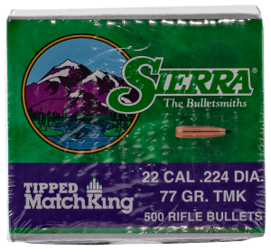 Sierra 7177C Tipped MatchKing  .22 Cal .224 77 gr Tipped MatchKing/ 500rd Box
