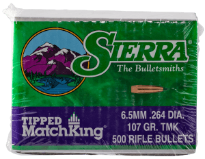Sierra 7407C Tipped MatchKing  6.5 Creedmoor .264 107 gr Tipped MatchKing/ 500rd Box