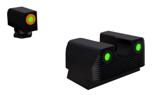 Rival Arms RA1A231G Night Sights for G17/G19 Black | Green Tritium Orange Ring Front Sight Green Tritium Black Ring Rear Sight