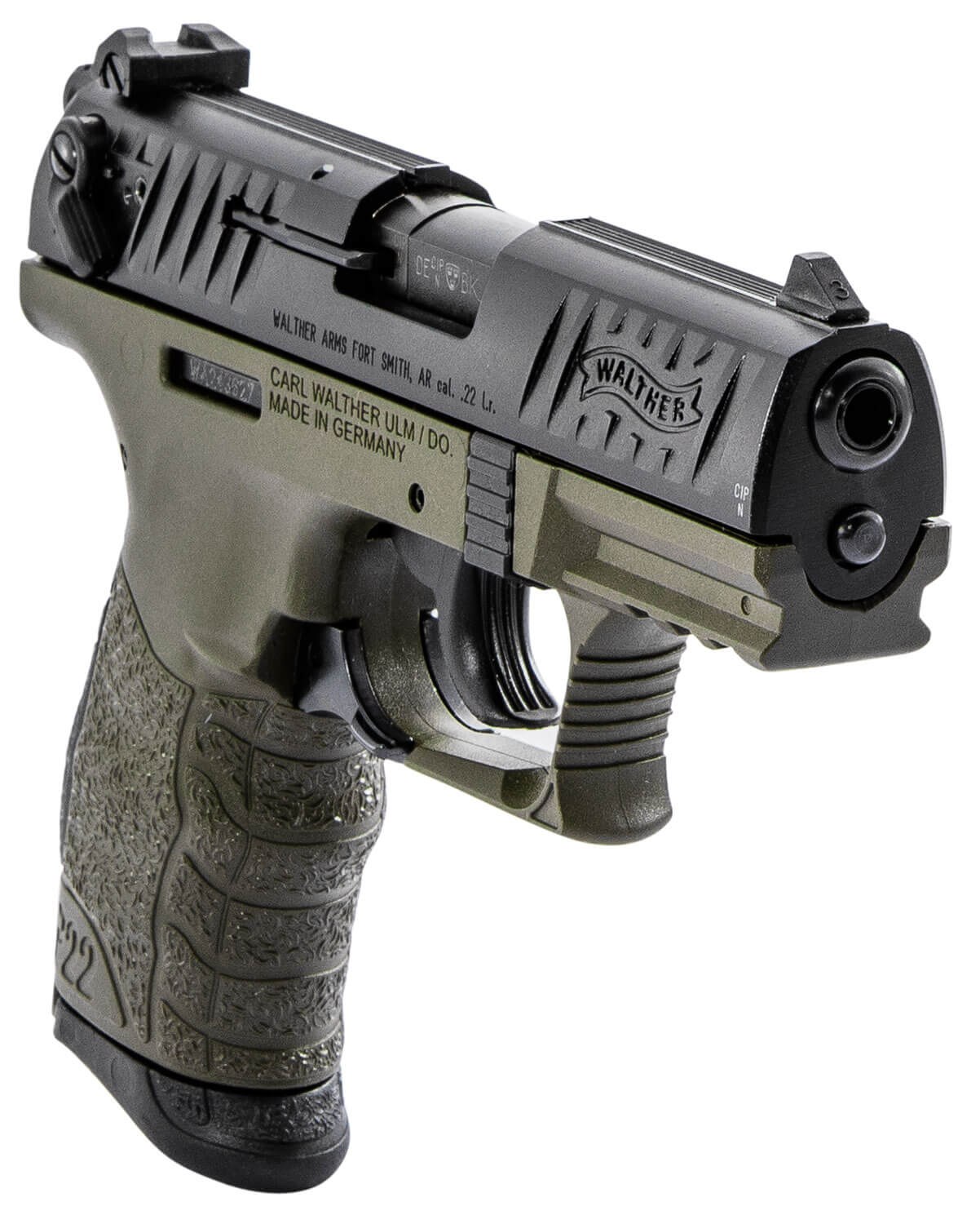 Walther Arms 5120715 P22Q Military 22 LR 10+1 3.42" Black Steel Threaded Barrel Matte Black Tenifer Serrated Slide OD Green Polymer Frame w/Picatinny Rail Black w/Interchangeable Backstrap Grip Bobbed Hammer Manual Thumb Safety Ambidextrous - Image 3
