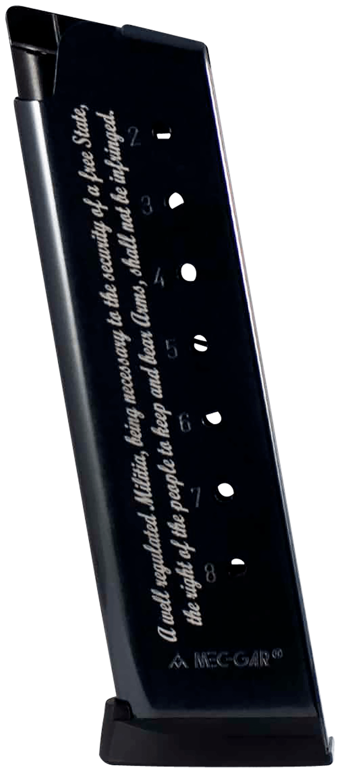 Mec-Gar MGCG45082A Standard 8rd 45 ACP Fits 1911 Government Blued w.2nd Amendment Engraving Carbon Steel