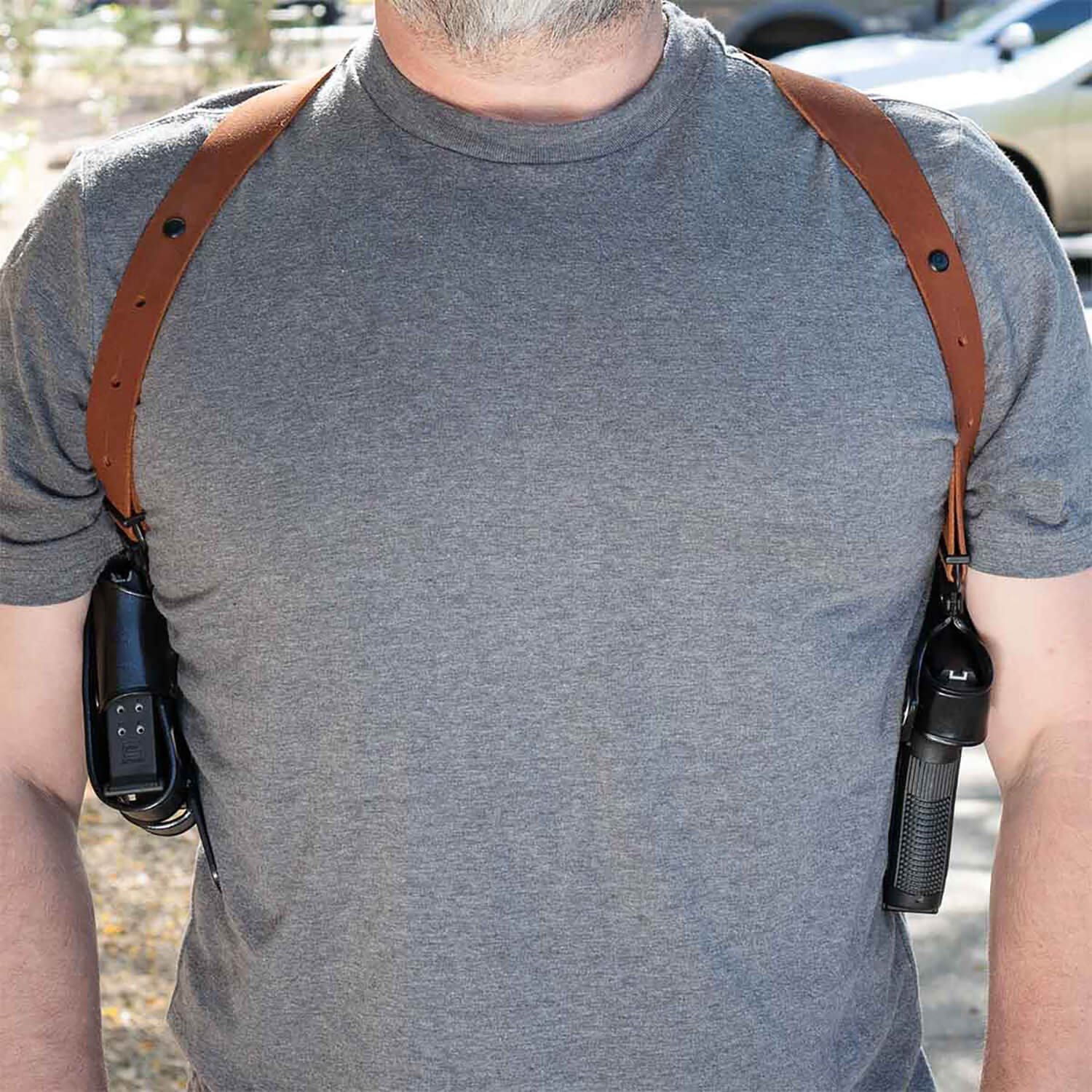 Galco JR202B Jackass Rig Shoulder System Size Fits Chest Up To 56" Black Leather Harness Fits Beretta 92F/FS Fits Taurus PT100 Right Hand - Image 2