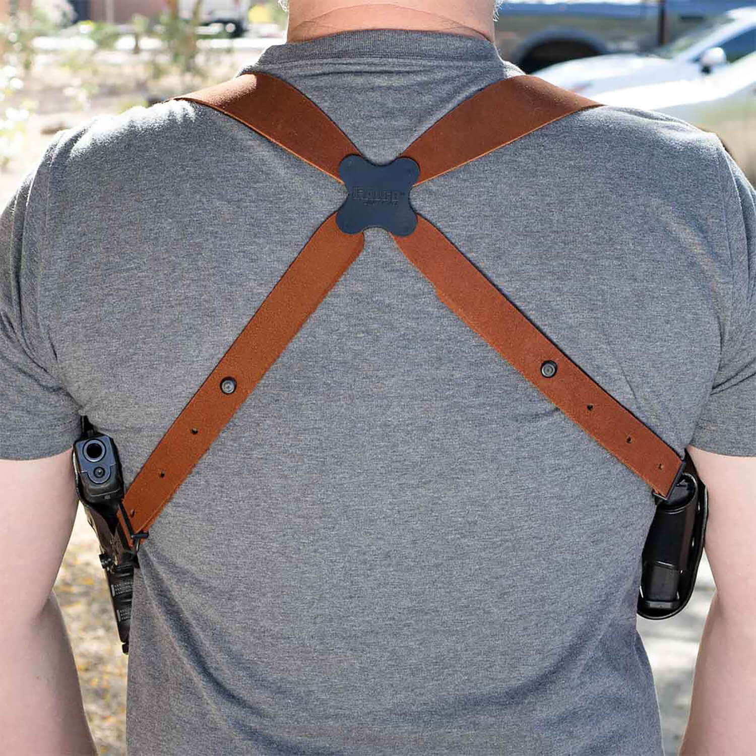Galco JR202B Jackass Rig Shoulder System Size Fits Chest Up To 56" Black Leather Harness Fits Beretta 92F/FS Fits Taurus PT100 Right Hand - Image 3