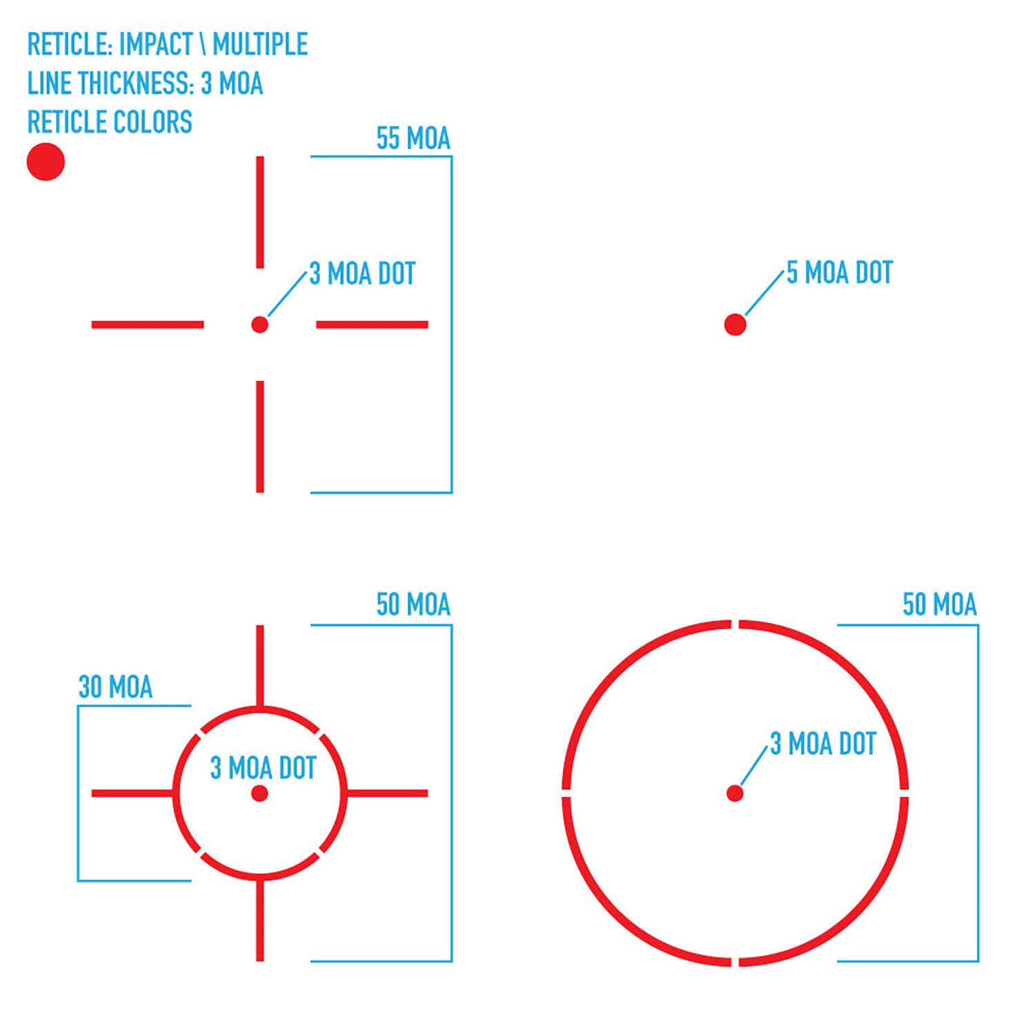 Firefield FF26022 Impact Reflex Sight Matte Black 1 x 33 mm x 23 mm 3 MOA/5 MOA Red Dot Multi Reticle - Image 3