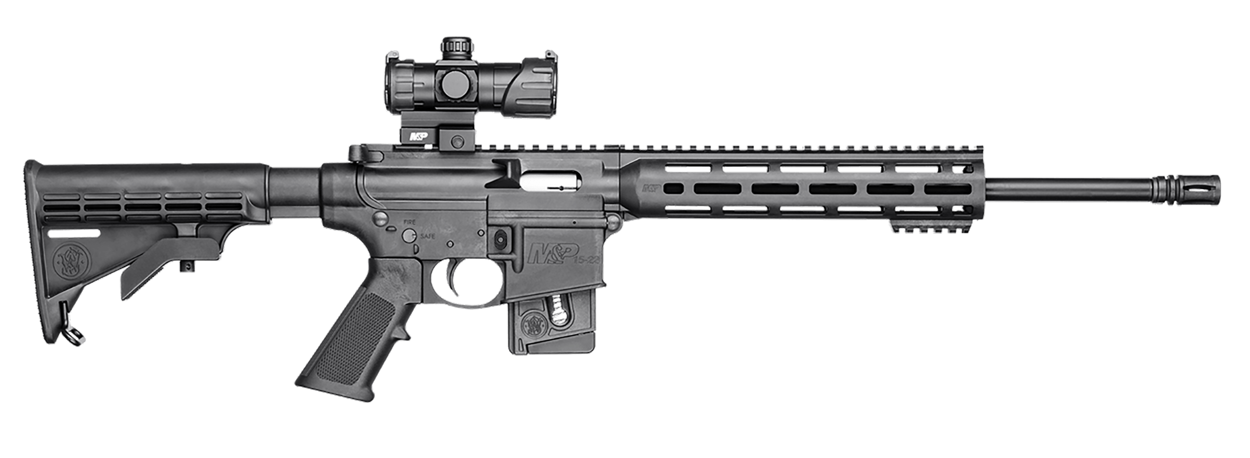Smith & Wesson 12723 M&P15 Sport OR 22 LR 10+1 16.50" Carbon Steel Barrel Adjustable 6 Position Stock M&P100 4MOA Red/Green Dot A2 Flash Hider Functioning Charging Handle 2 Position Safety