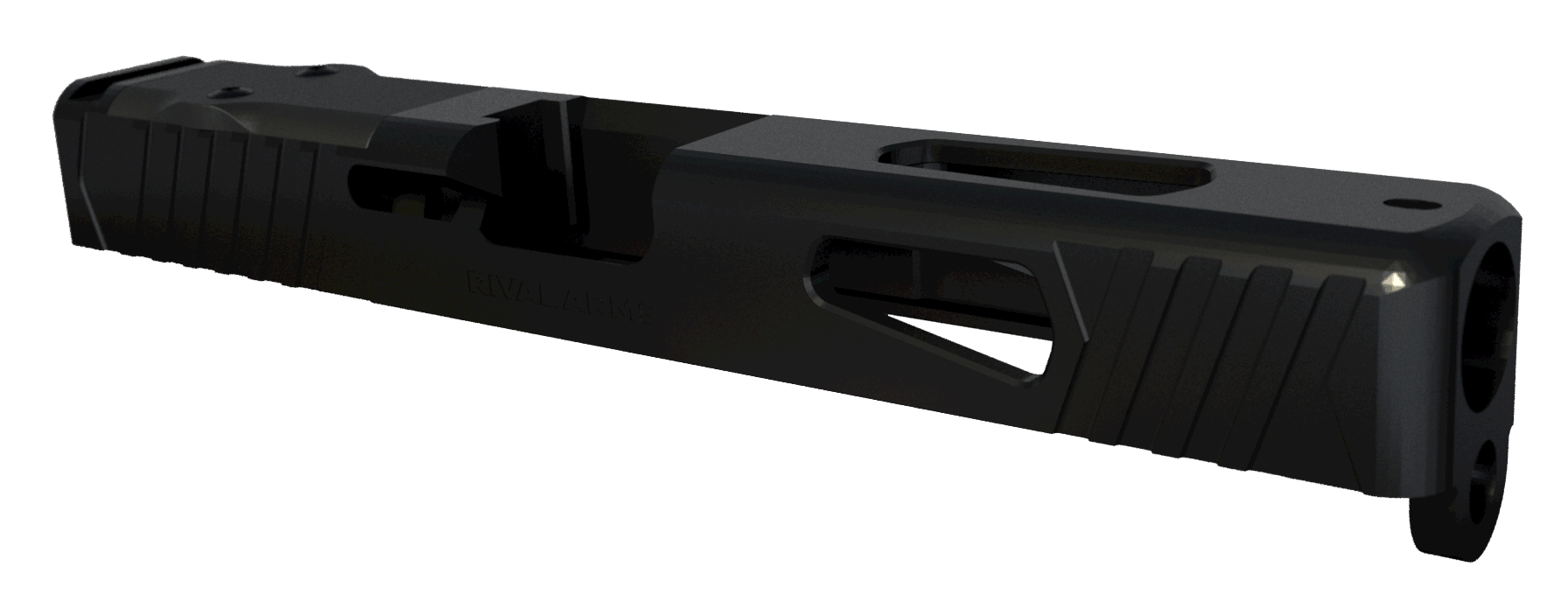 Rival Arms RA10G105A Precision Slide A1 QPQ Black 17-4 Stainless Steel with Front/Rear Serrations & Doctor Optic Cut for Glock 17 Gen3