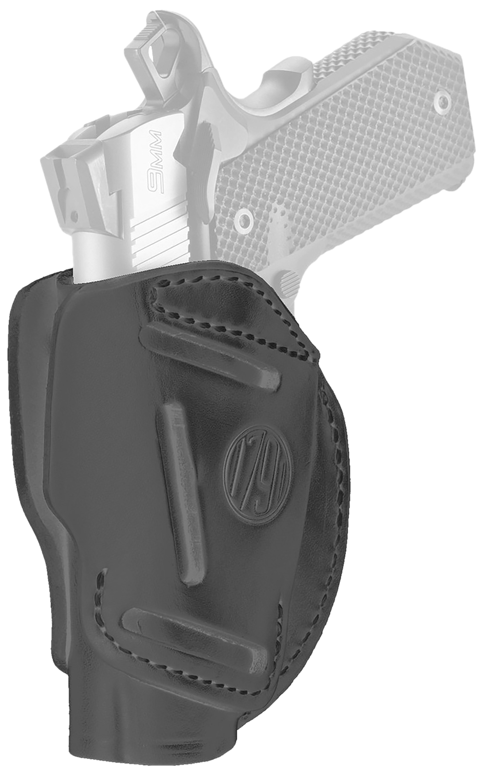 1791 Gunleather 3WH1SBLA 3-Way IWB/OWB Size 01 Stealth Black Leather Belt Loop Fits 1911 3-4" Ambidextrous