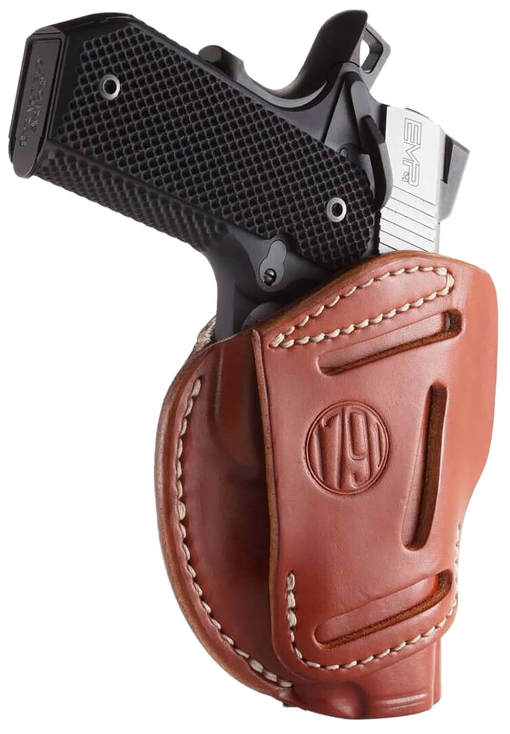 1791 Gunleather 3WH1CBRA 3-Way IWB/OWB Size 01 Classic Brown Leather Belt Loop Fits 1911 3-4" Ambidextrous Hand - Image 2