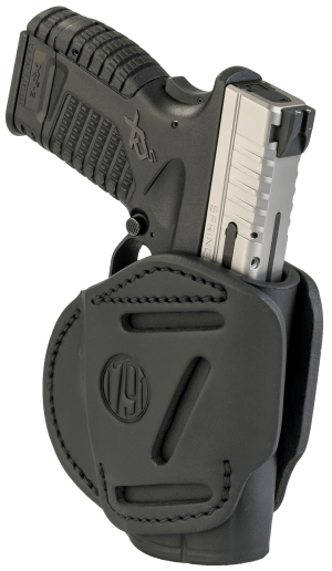 1791 Gunleather 3WH4SBLA 3-Way IWB/OWB Size 04 Stealth Black Leather Belt Loop Fits Walther PPS Fits Taurus G2C Fits Springfield XD/XDS Ambidextrous Hand