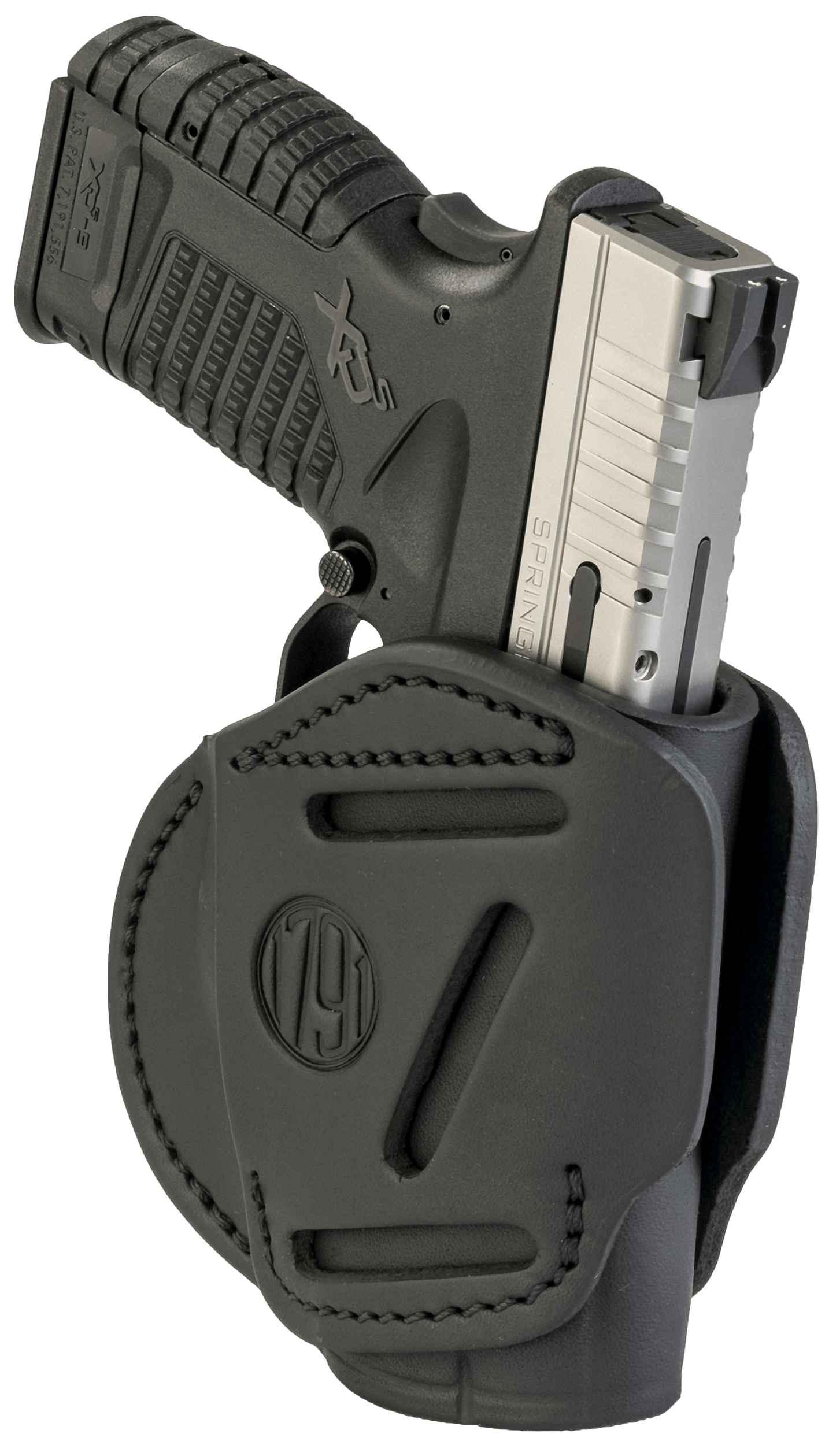 1791 Gunleather 3WH4SBLA 3-Way IWB/OWB Size 04 Stealth Black Leather Belt Loop Fits Walther PPS Fits Taurus G2C Fits Springfield XD/XDS Ambidextrous Hand