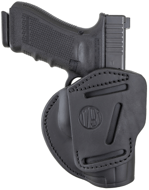 1791 Gunleather 3WH5SBLA 3-Way IWB/OWB Size 05 Stealth Black Leather Belt Loop Compatible w/ Glock 17 Compatible w/ Springfield XD Compatible w/ S&W M&P Compatible w/ HK VP9 Ambidextrous Hand