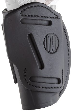 1791 Gunleather 4WH1SBLR 4-Way IWB/OWB 01 Stealth Black Leather Belt Clip Fits 3-4" Barrel 1911