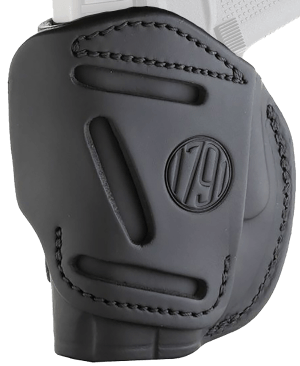 1791 Gunleather 4WH2SBLR 4-Way IWB/OWB Size 02 Stealth Black Leather Belt Clip Compatible w/Ruger LCP/S&W Bodyguard/Glock 42/43/43X Right Hand