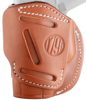1791 Gunleather 4WH2CBRR 4-Way IWB/OWB Size 02 Classic Brown Leather Belt Clip Compatible w/Ruger LCP/S&W Bodyguard/Glock 42/43/43X Right Hand