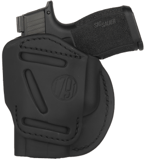1791 Gunleather 4WH3SBLR 4-Way IWB/OWB Size 03 Stealth Black Leather Belt Clip Compatible w/Glock 26/Ruger LC9/S&W M&P Shield/2.0 9/40 Right Hand