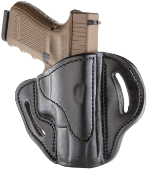 1791 Gunleather BH21SBLR BH2.1 OWB Size 2.1 Stealth Black Leather Belt Slide Compatible w/Glock 17/S&W M&P Shield/Springfield XD Right Hand
