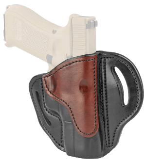 1791 Gunleather BH21BLBR BH2.1 OWB Size 2.1 Black/Brown Leather Belt Slide Compatible w/Glock 17/S&W M&P Shield/Springfield XD Right Hand