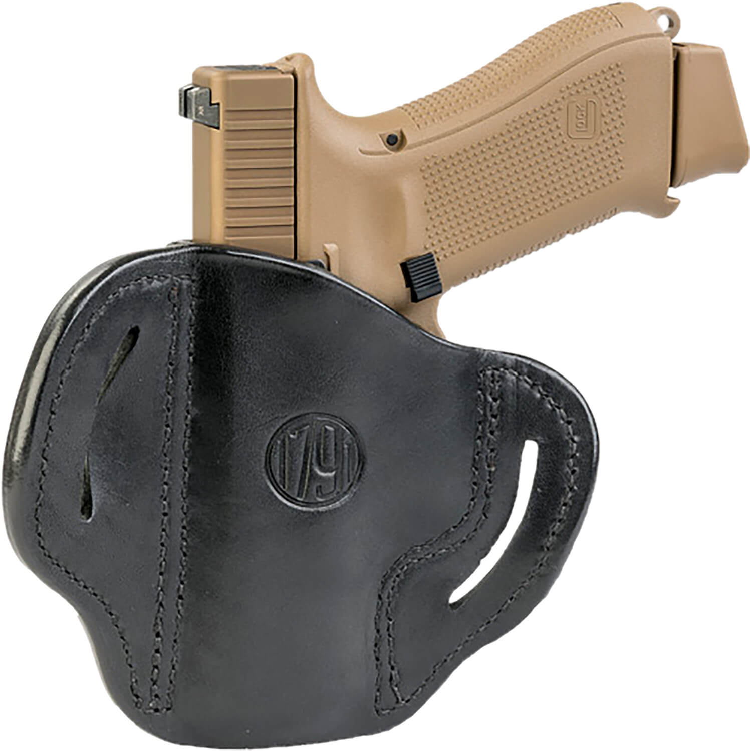 1791 Gunleather BH21BLBR BH2.1 OWB Size 2.1 Black/Brown Leather Belt Slide Compatible w/Glock 17/S&W M&P Shield/Springfield XD Right Hand - Image 2