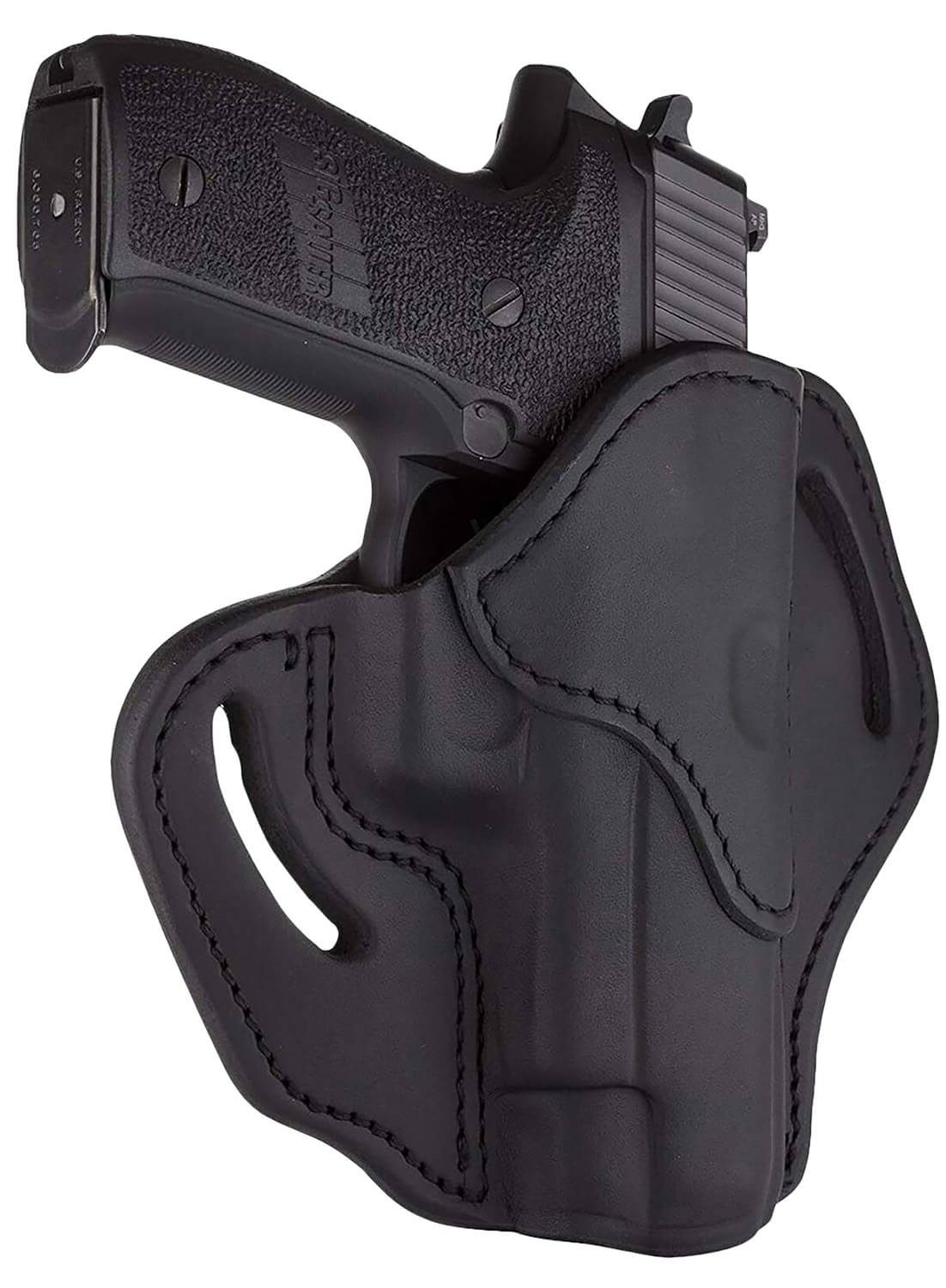 1791 Gunleather BH23SBLR BH2.3 OWB Size 2.3 Stealth Black Leather Belt Slide Compatible w/Glock 17/Sig P226/HK VP9 Right Hand - Image 2