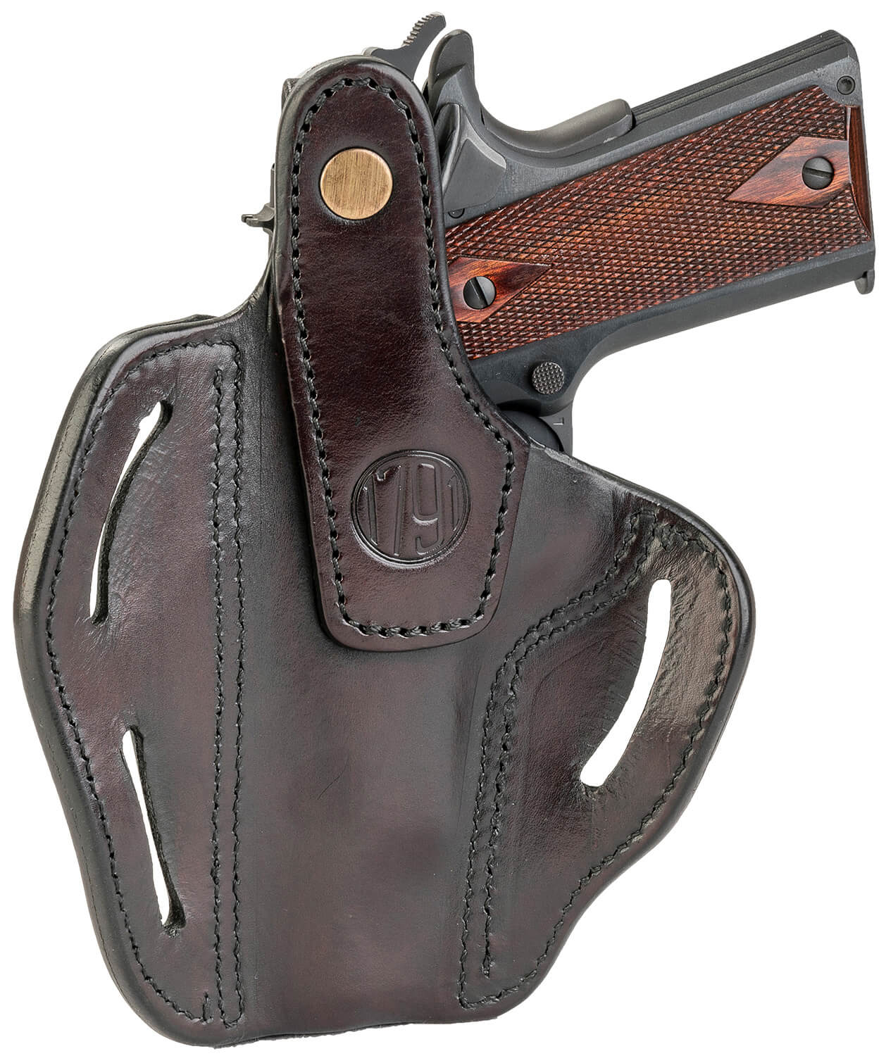1791 Gunleather BHX1CLSBRR BHX OWB 01 Signature Brown Leather Belt Slide Fits 4-5" 1911 - Image 2