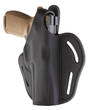 1791 Gunleather BHX5SBLR BHX OWB 05 Stealth Black Leather Belt Slide Fits Sig P320/Ruger Security-9