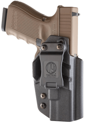 1791 Gunleather TACIWBGLOCKBLKR Tactical Kydex IWB Black Kydex Belt Clip Compatible w/Glock Right Hand
